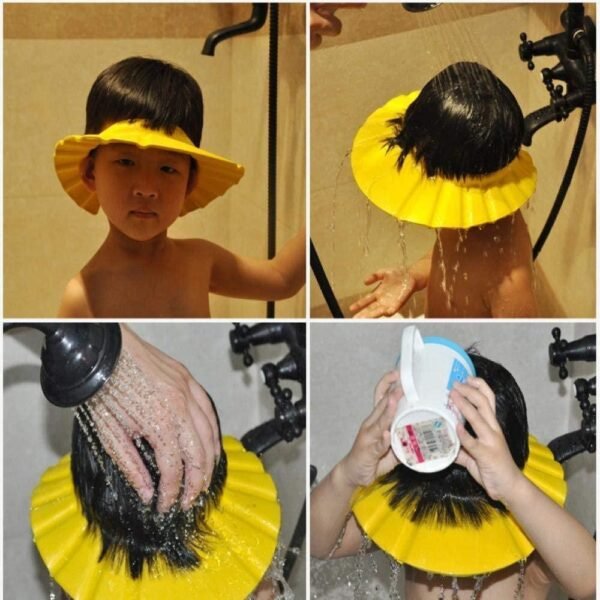 Baby Adjustable Safe Bathing Shower Cap (Pack of 2)